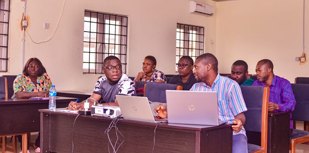 Research team session in the institute conference room